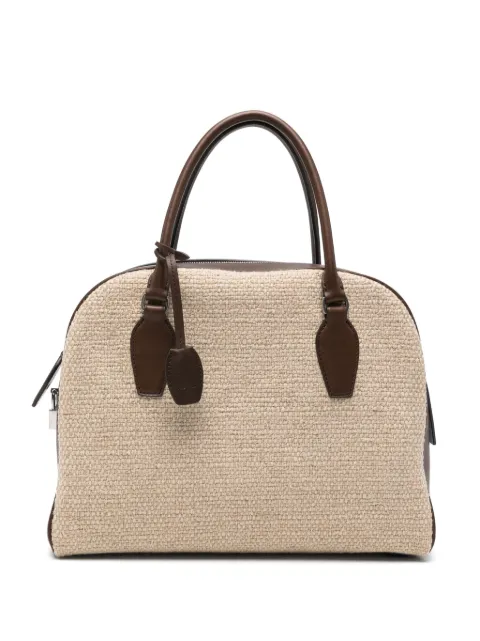 The Row India leather-trim tote bag