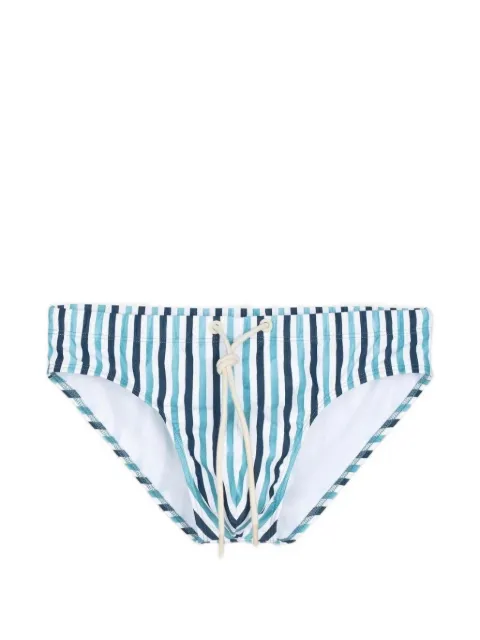 MOSSO SUN WEAR striped drawstring-fastening swim briefs