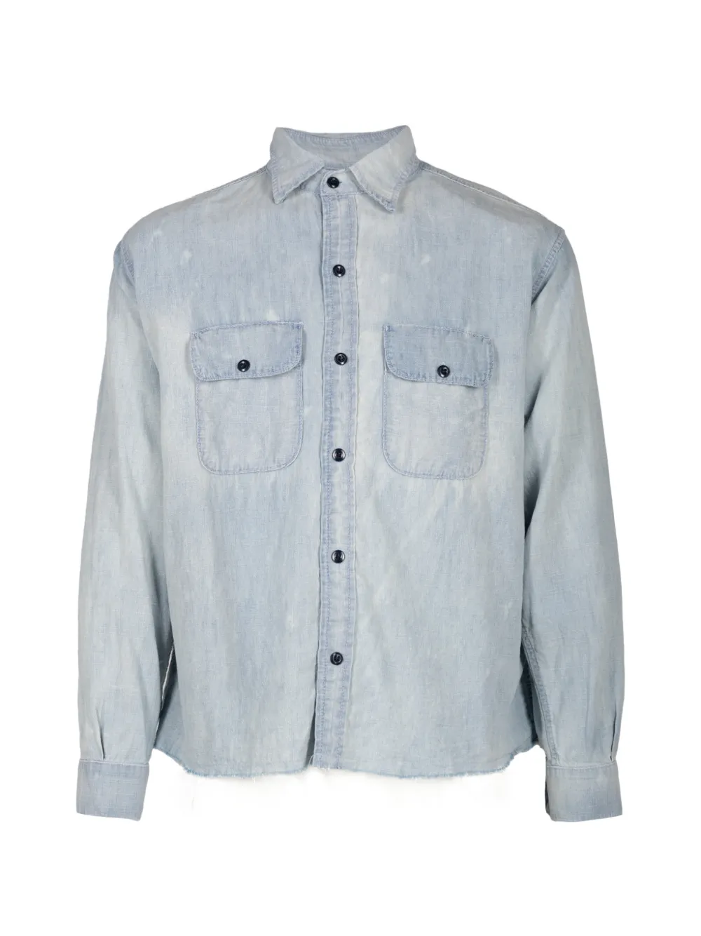 MONOSTEREO raw-hem shirt - Blu