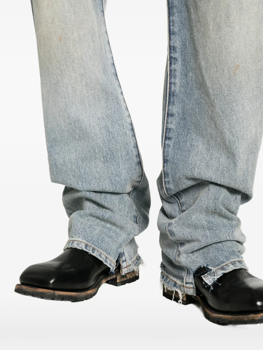 GALLERY DEPT. Gerafelde jeans met riemlus Blauw