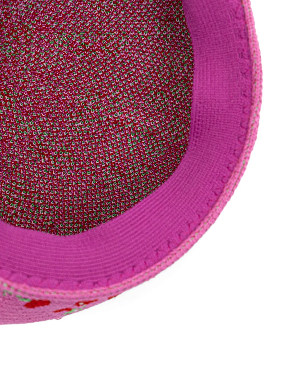 Kangol Tropic gebreide baret met kersenpatroon Roze