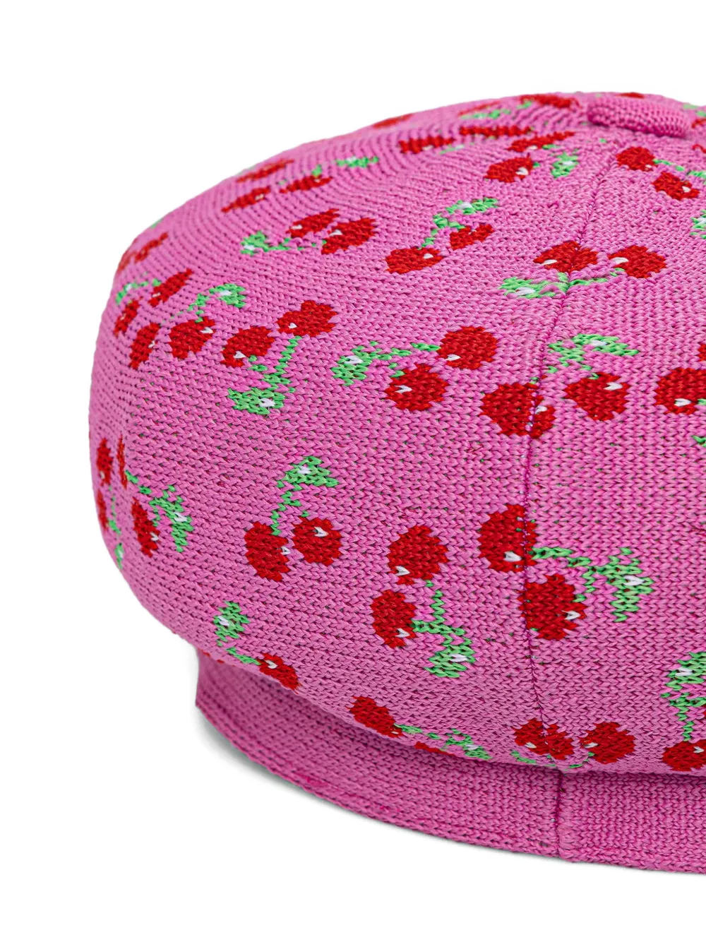 Kangol Tropic gebreide baret met kersenpatroon Roze