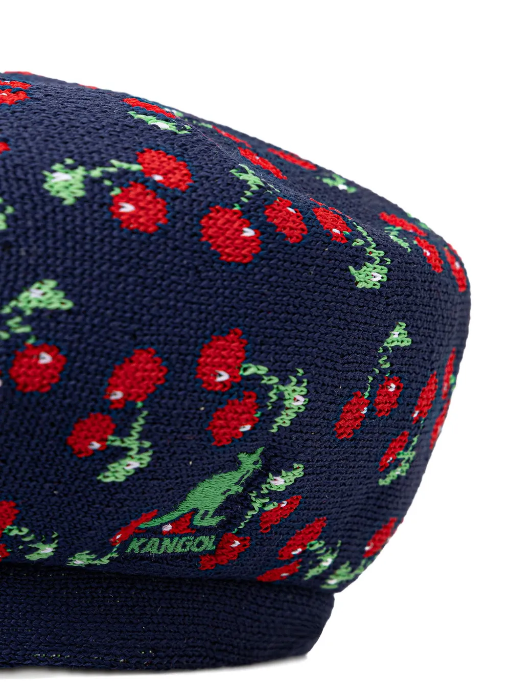 Kangol Tropic baret met kersenpatroon Blauw
