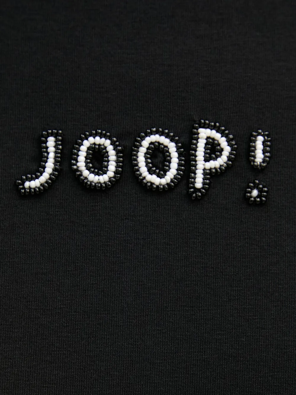 Joop! T-shirt met cropped mouwen en verfraaid met kralen Zwart