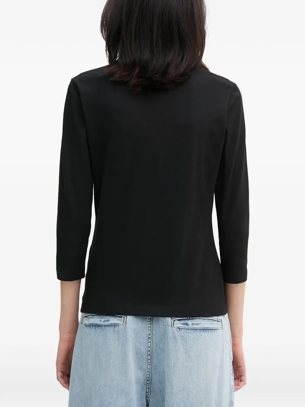 Joop! T-shirt met cropped mouwen en verfraaid met kralen Zwart