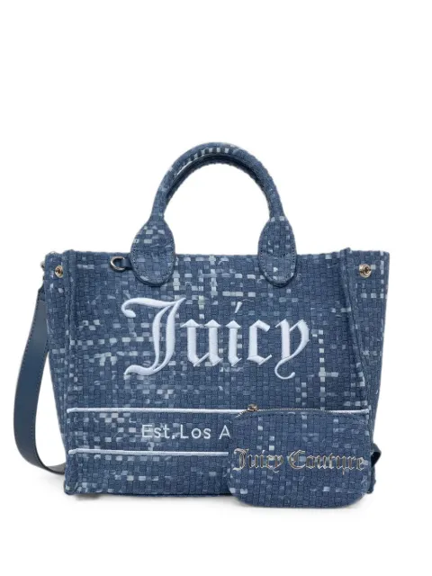 Juicy Couture woven logo-embroidered tote bag