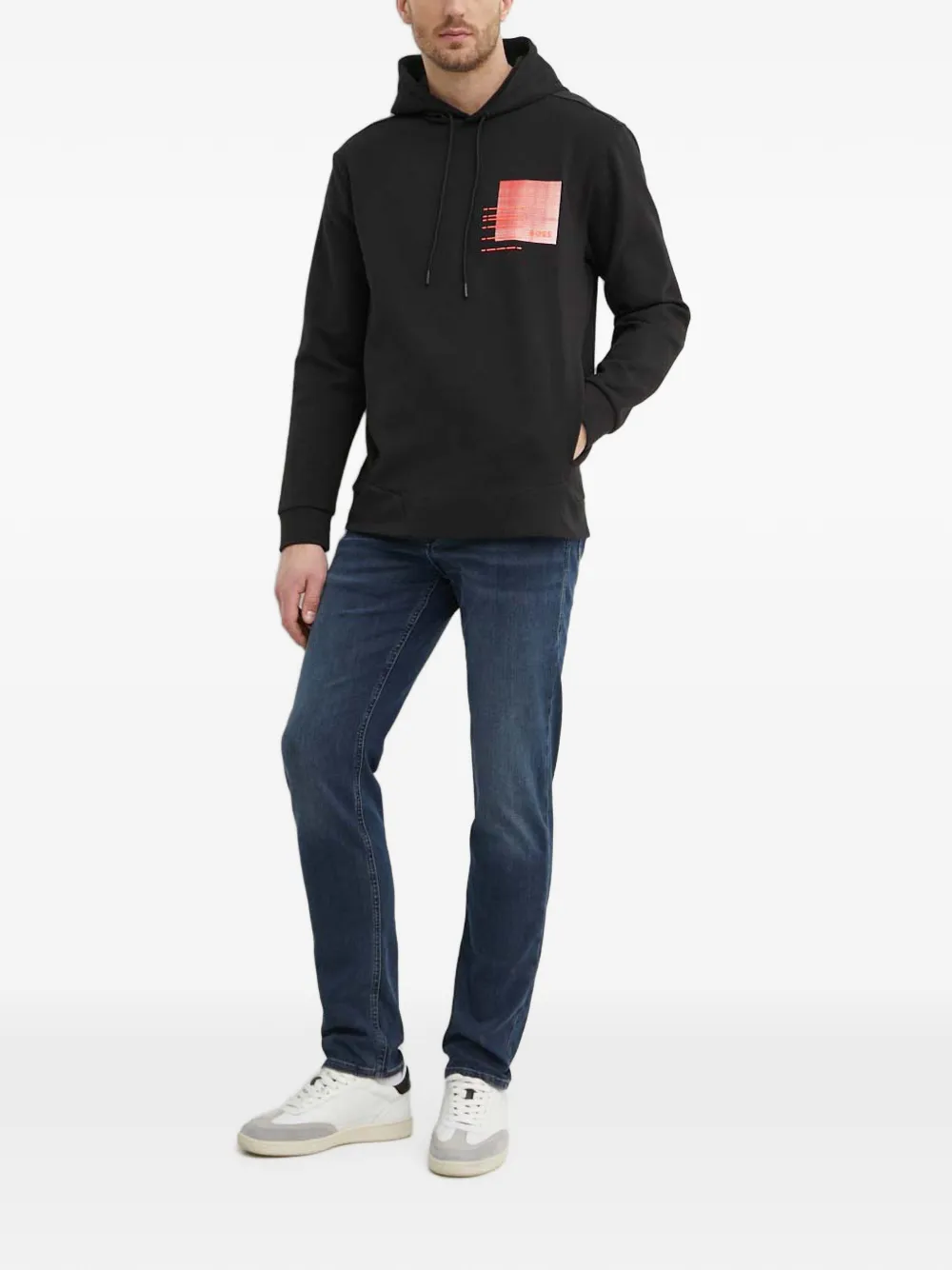 Joop! Mitch jeans met logo-patch Blauw