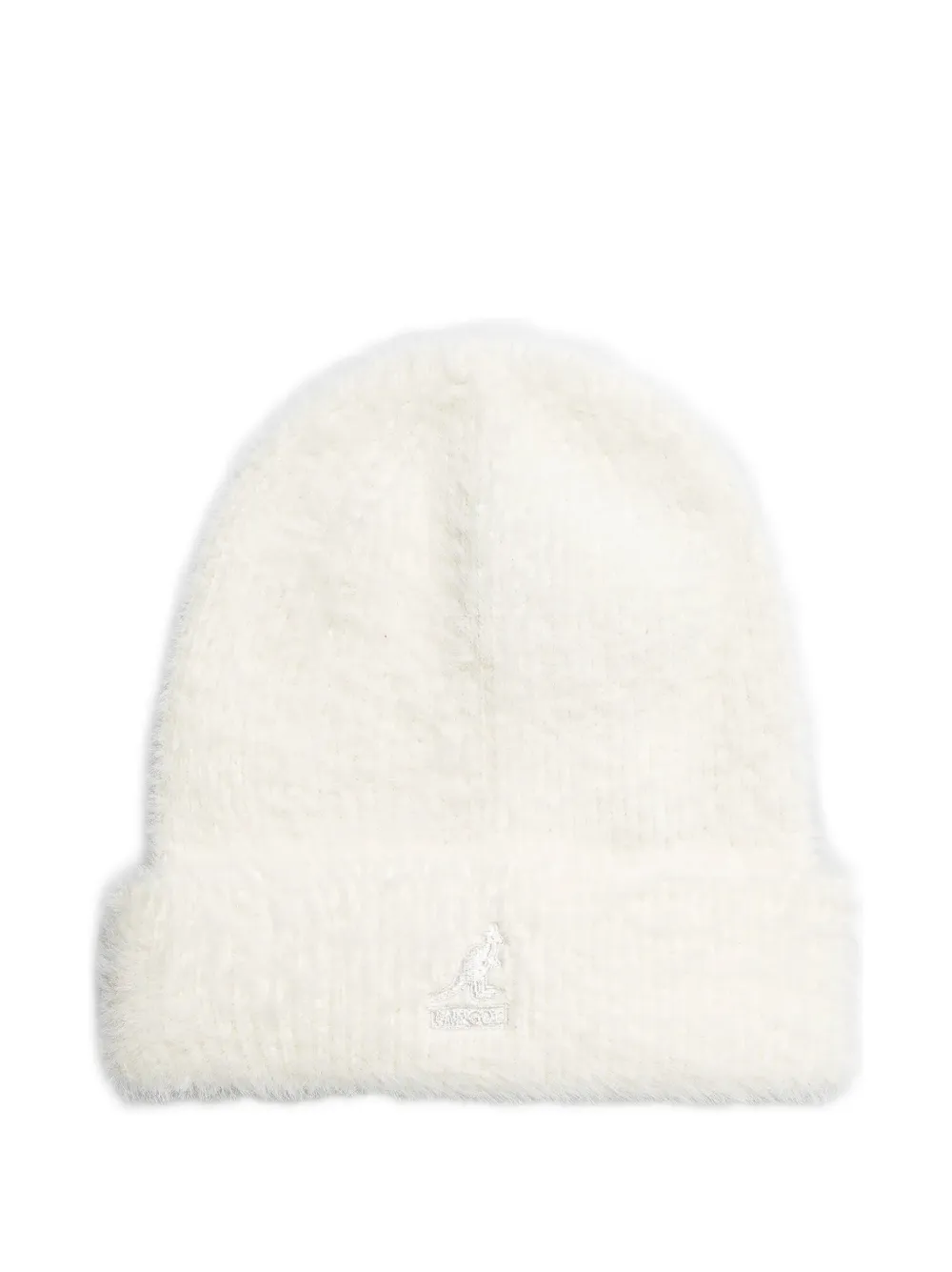 Kangol logo-embroidered faux-fur beanie hat Beige