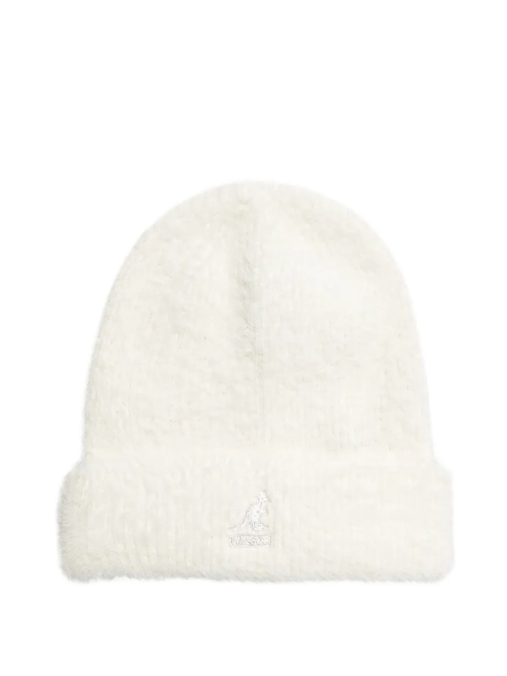 Kangol Muts van imitatiebont met geborduurd logo Beige