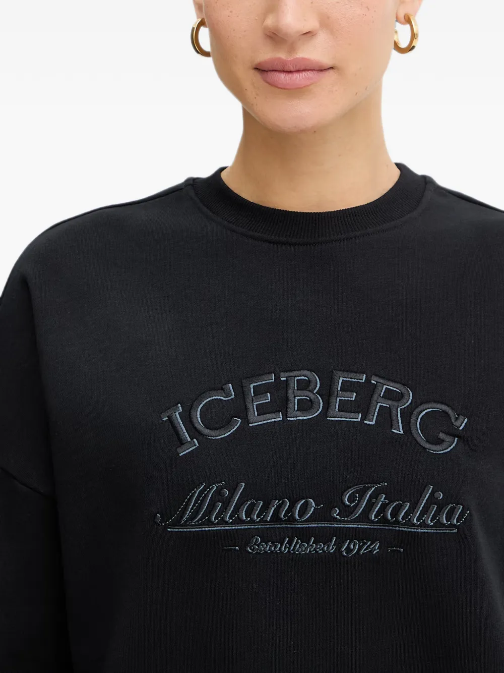 Iceberg Sweater met geborduurd logo Zwart