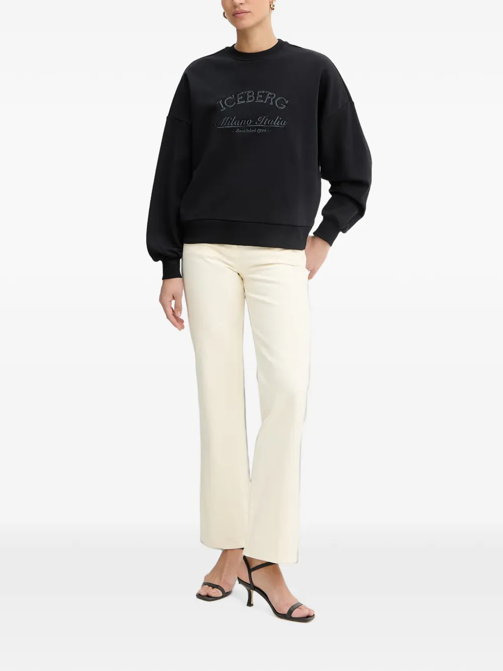 Iceberg Sweater met geborduurd logo Zwart