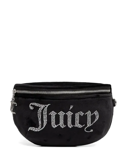 Juicy Couture rhinestone-logo velvet belt bag