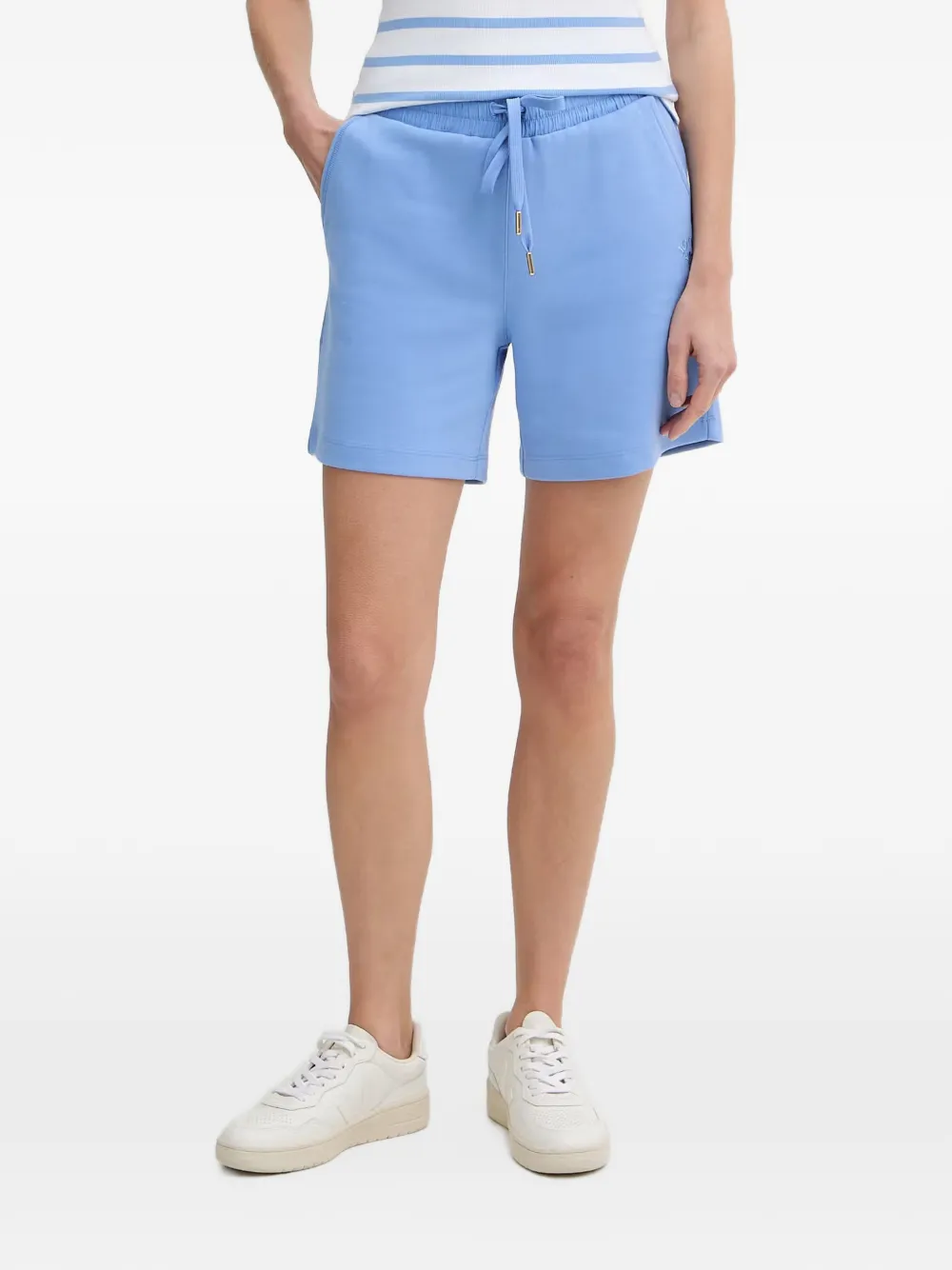 Joop! Trissi drawstring-waist logo-embroidered shorts - Bleu Joop! Trissi drawstring-waist logo-embroidered shorts - Bleu