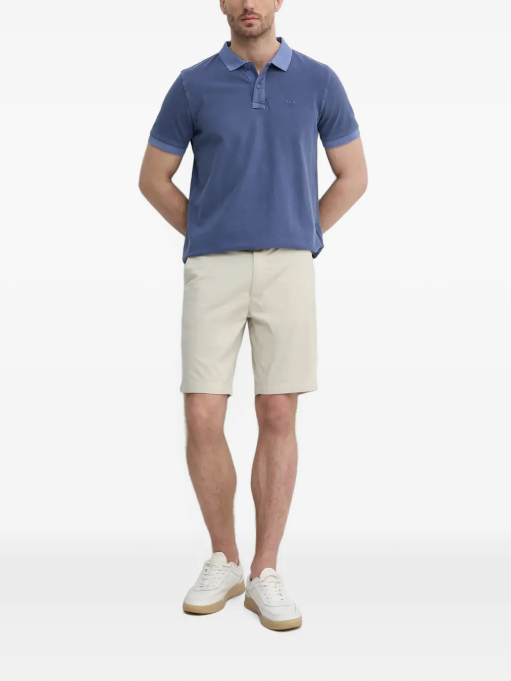 Joop! Ambrosian poloshirt met geborduurd logo Blauw