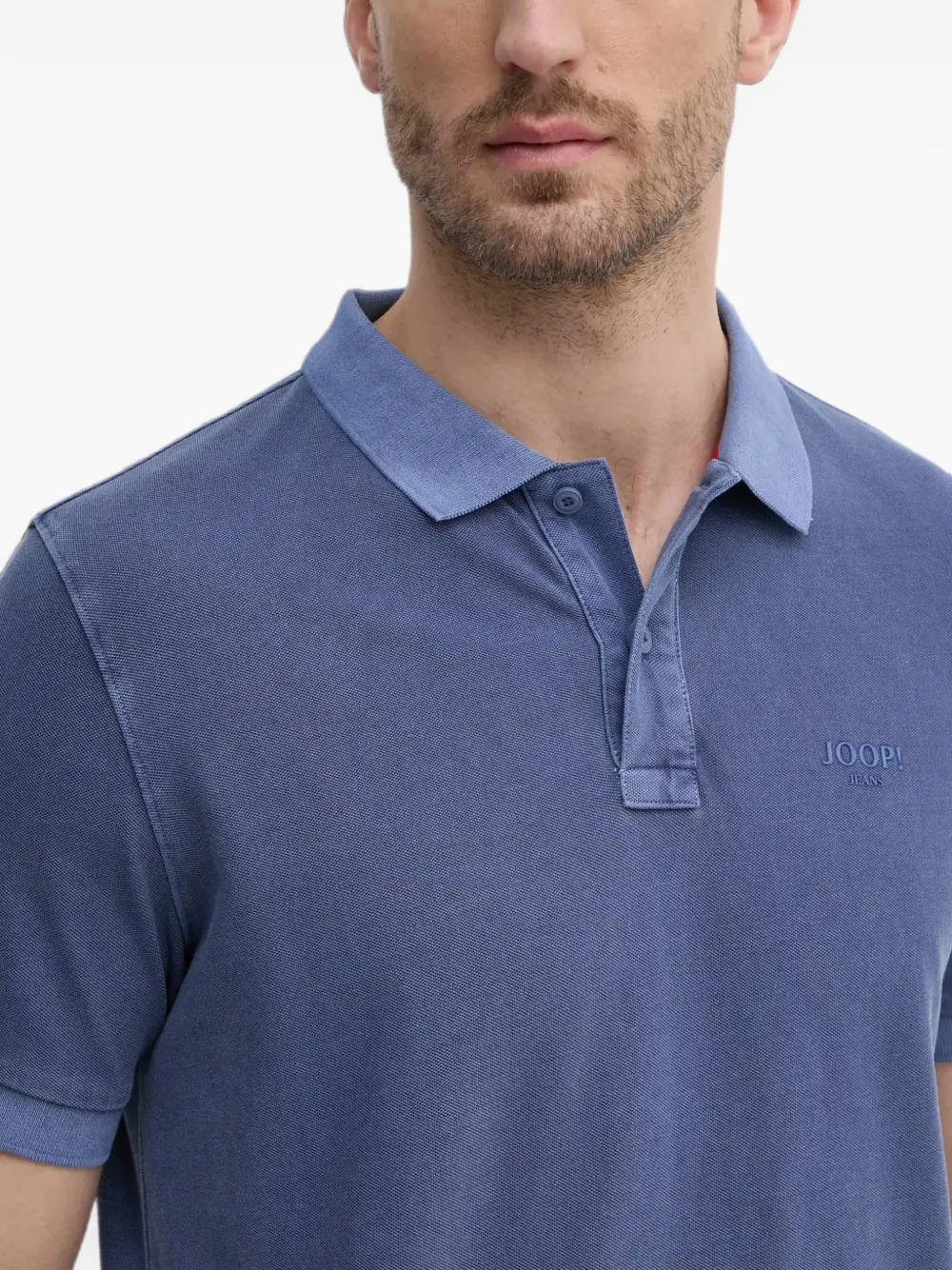 Joop! Ambrosian poloshirt met geborduurd logo Blauw