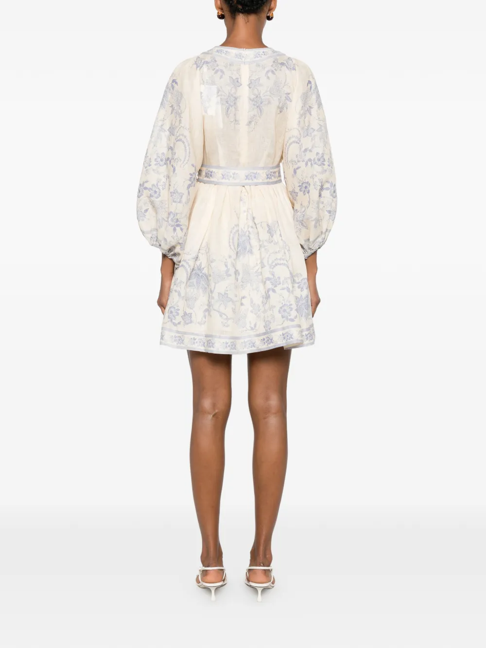 ZIMMERMANN Indra mini-jurk met bloemenprint Beige
