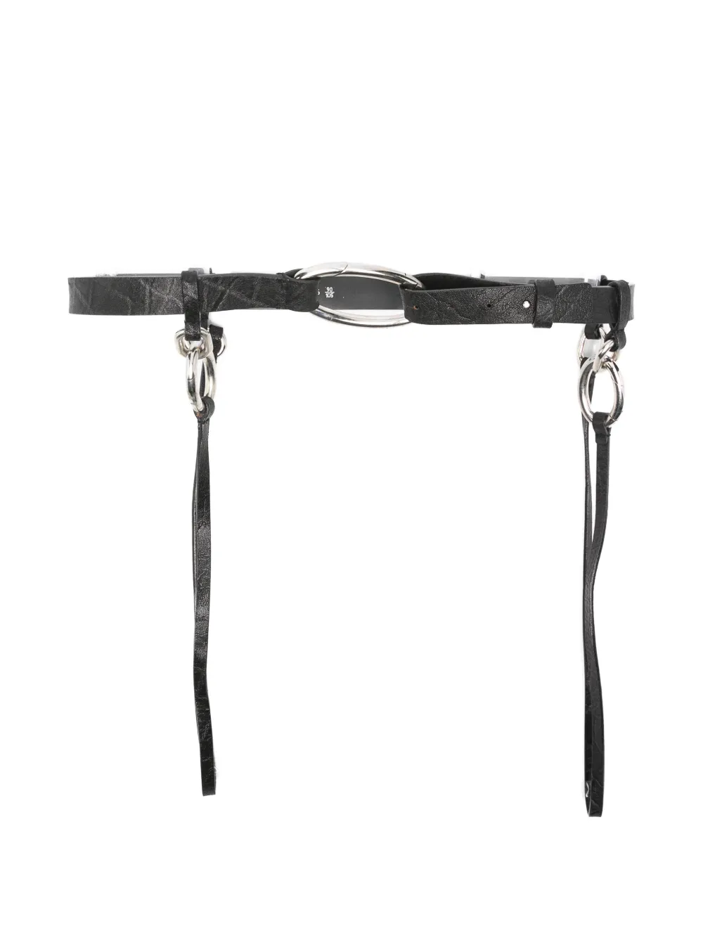 Gianfranco Ferré Pre-Owned 2000 ring-detail leather belt - Nero