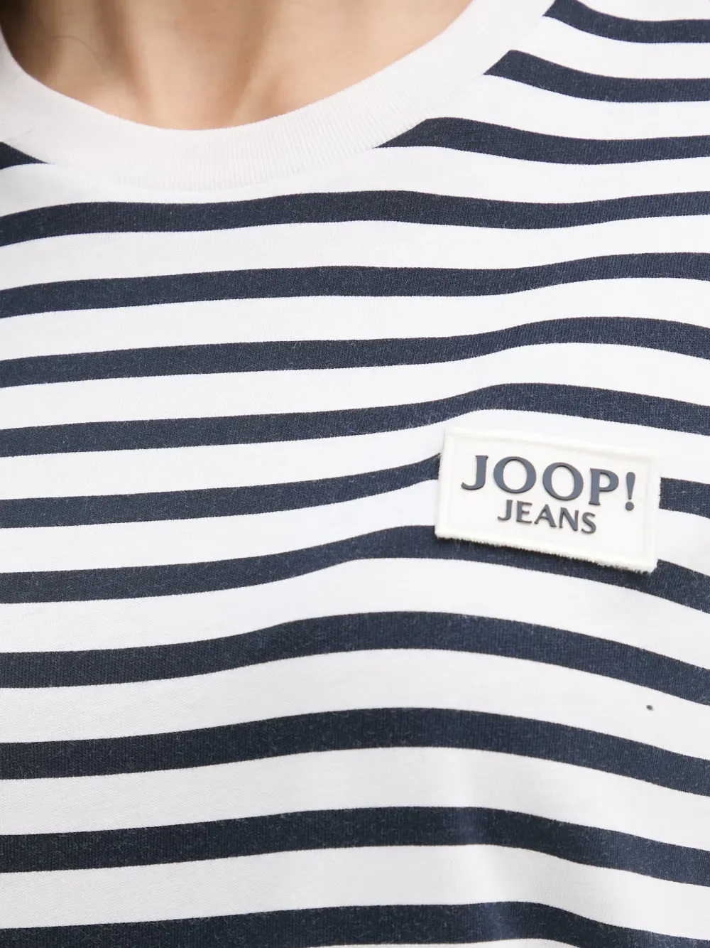 Joop! Teele gestreept T-shirt met logo-patch Wit