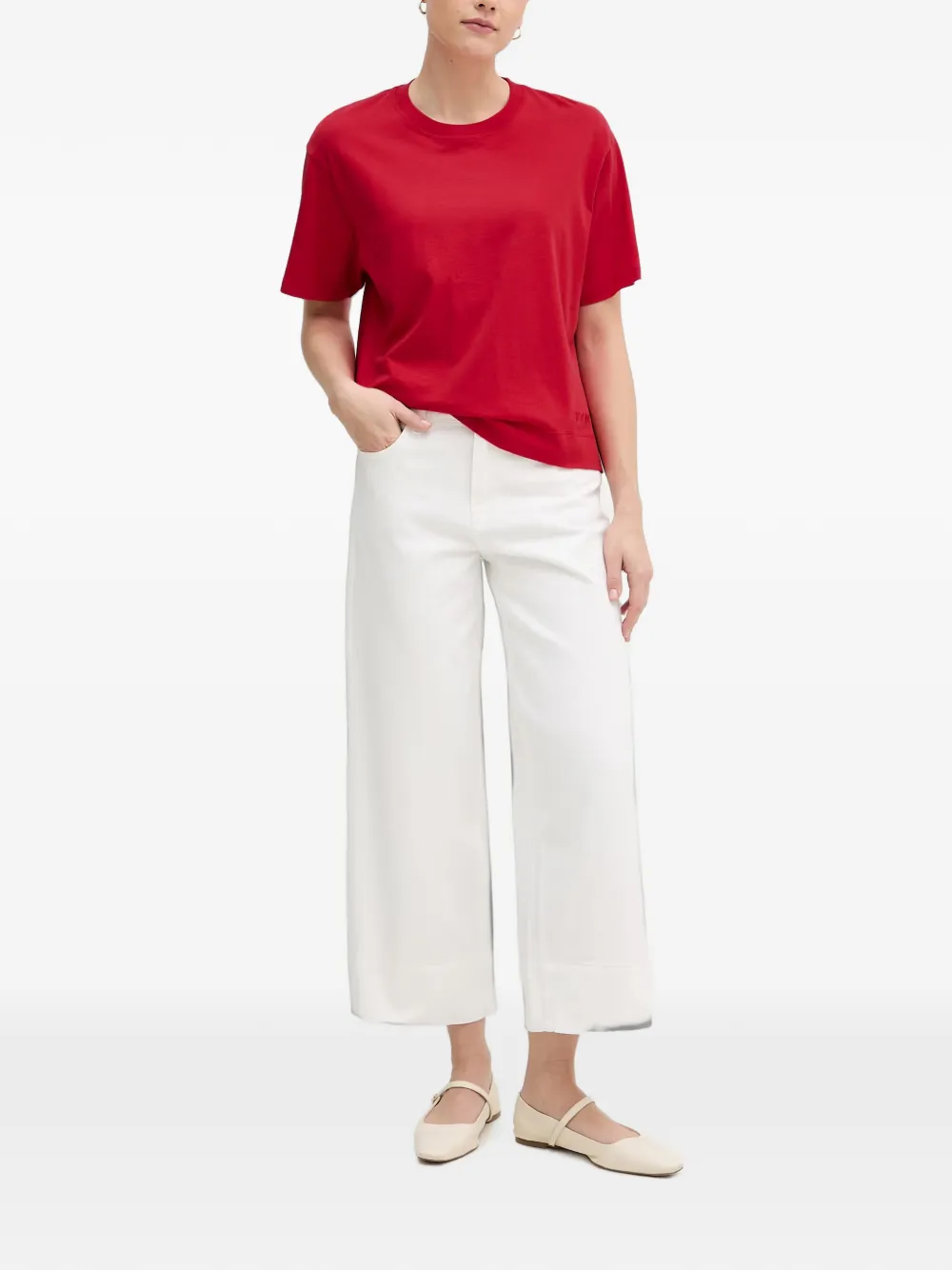 Joop! T-shirt met logoplakkaat Rood