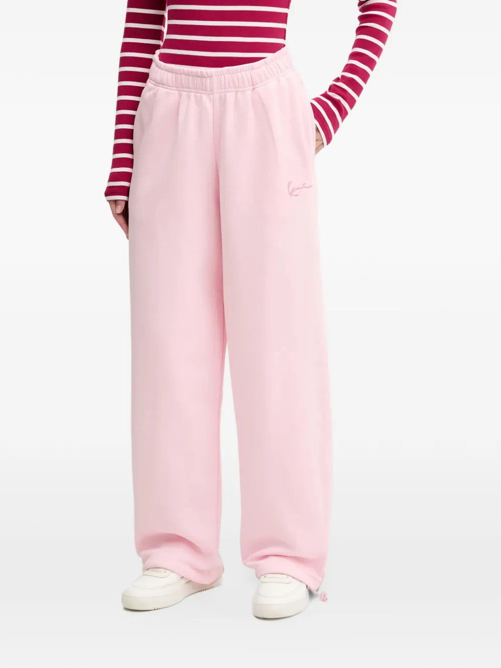 karl kani logo-embroidered drawstring track pants - Rosa