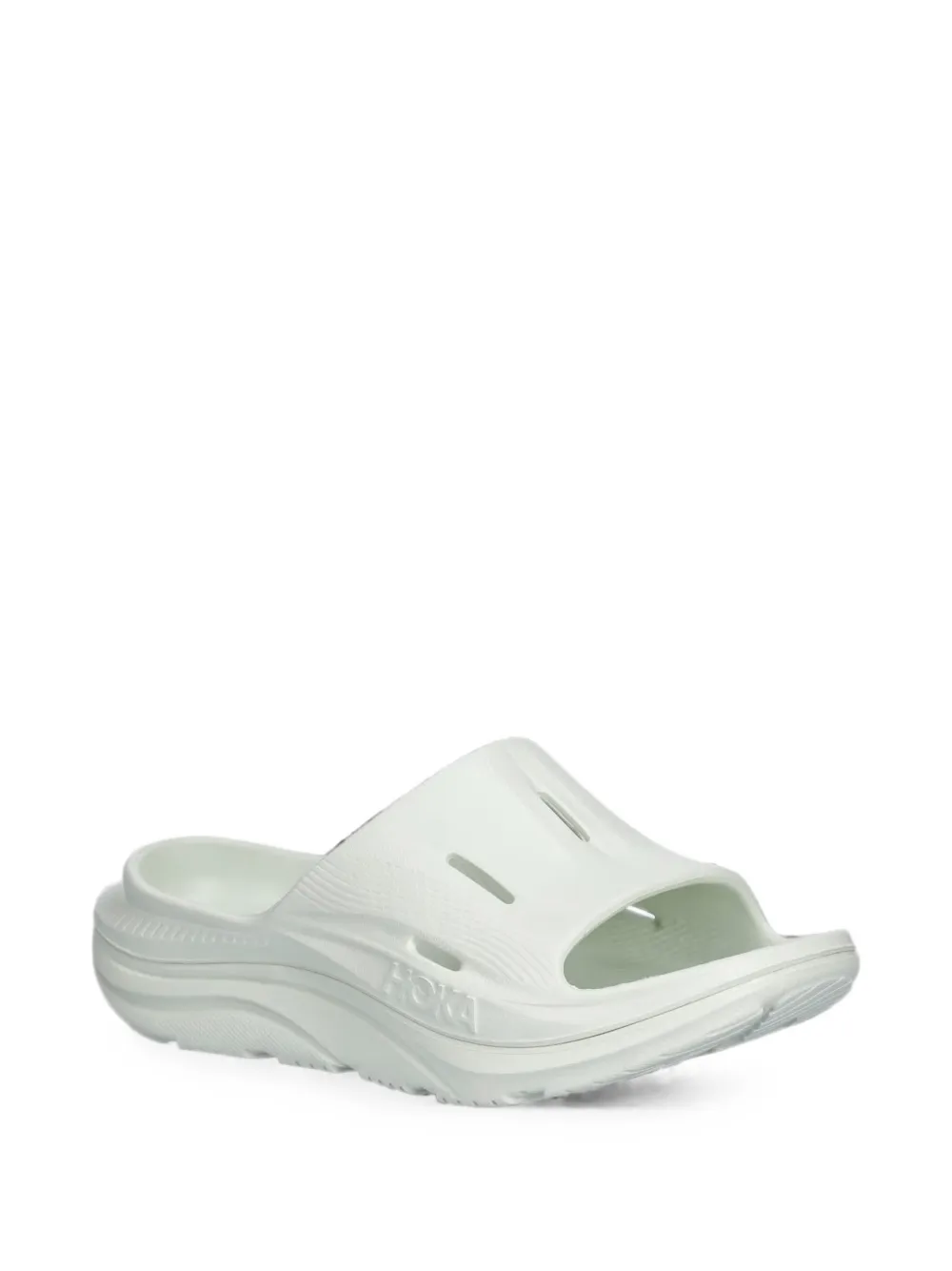 HOKA Ora Recovery 3 logo-embossed cut-out slides Wit