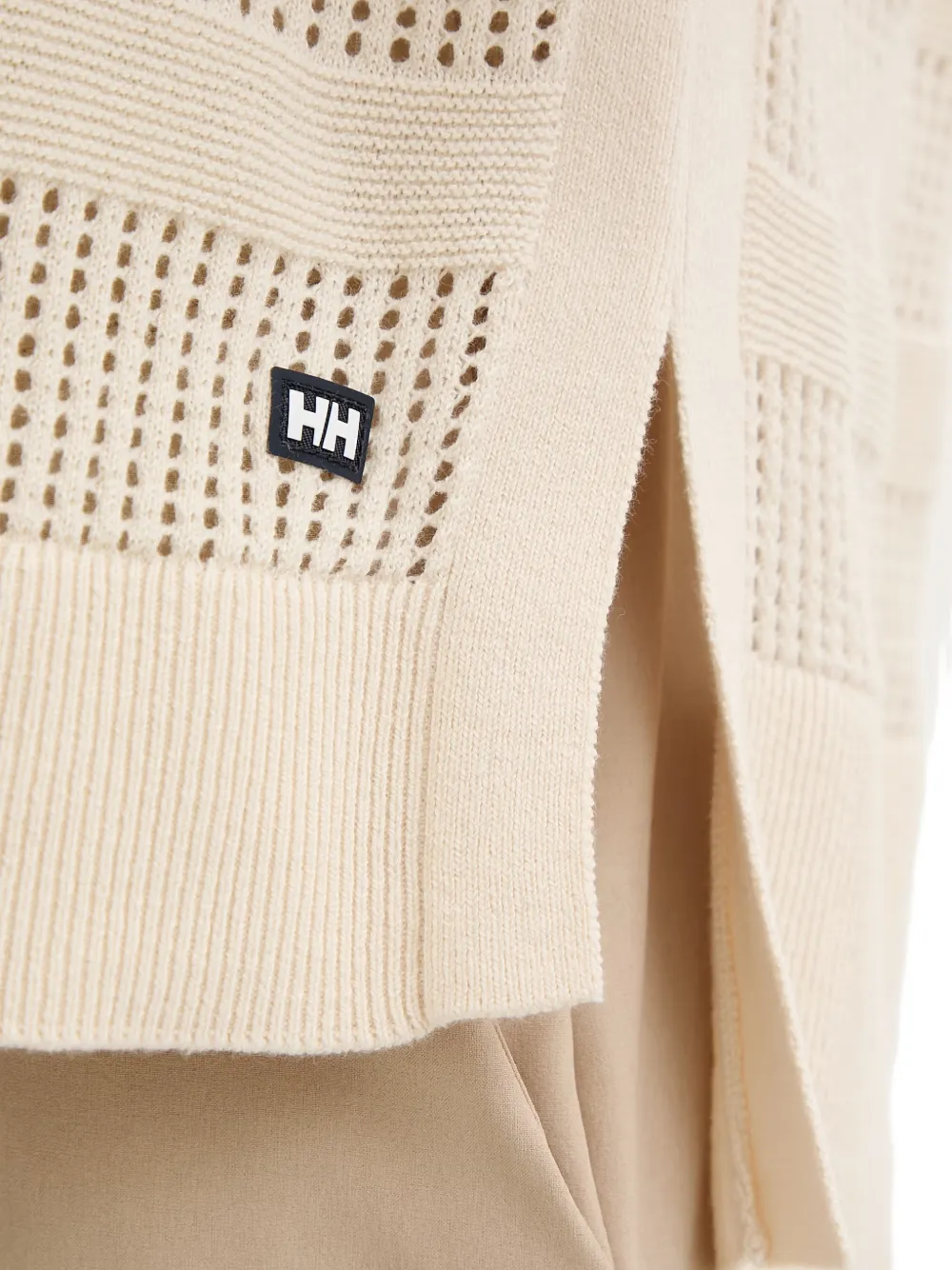 Helly Hansen Portofino open-knit striped sweater Beige