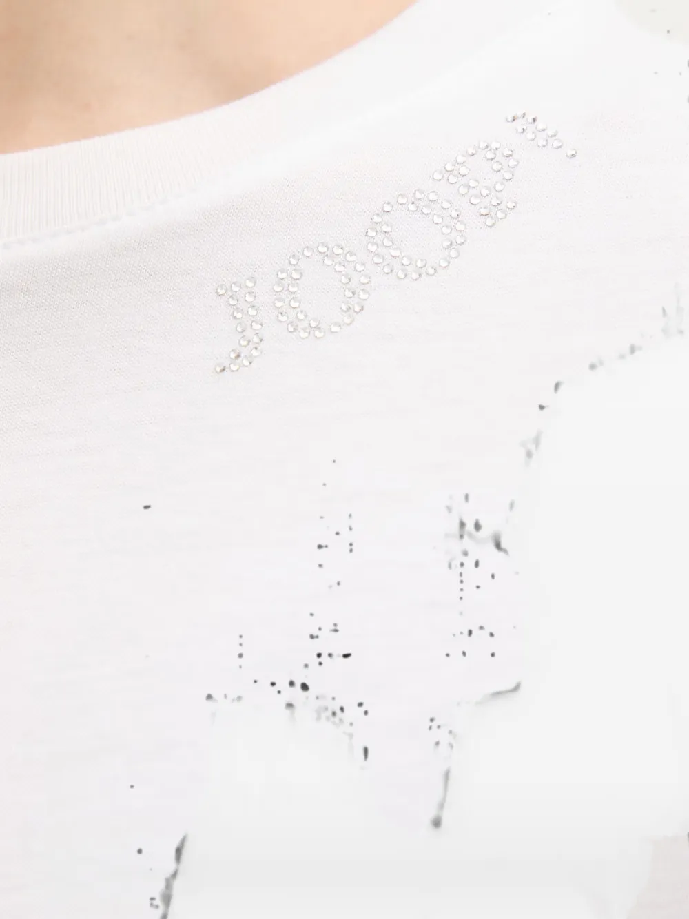 Joop! Tori T-shirt verfraaid met kristallen Wit