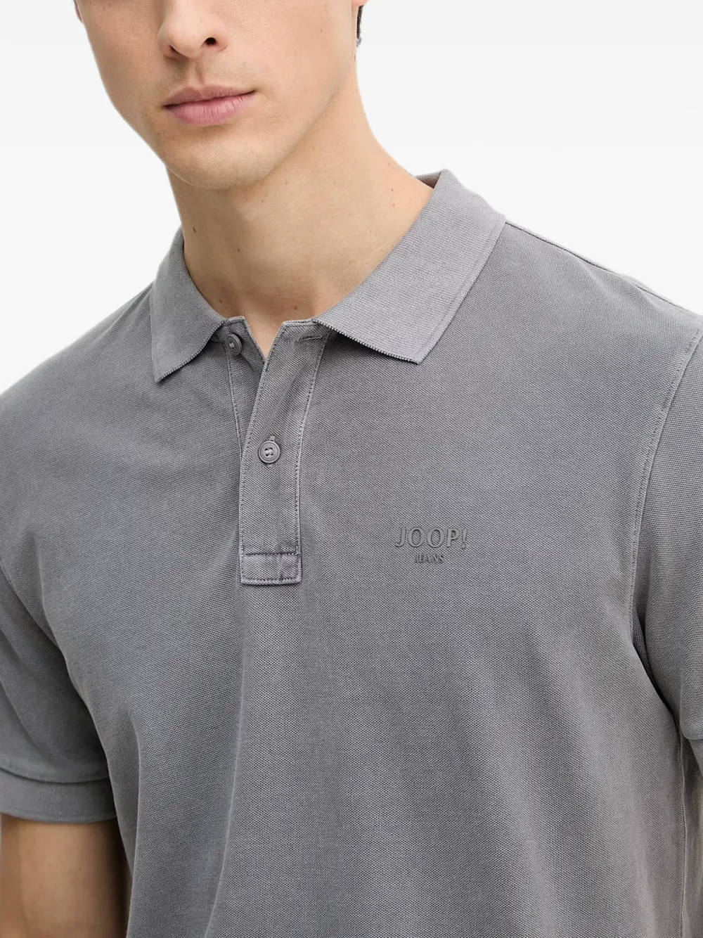 Joop! Ambrosian poloshirt met geborduurd logo Grijs