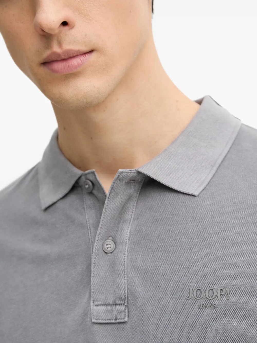 Joop! Ambrosian poloshirt met geborduurd logo Grijs