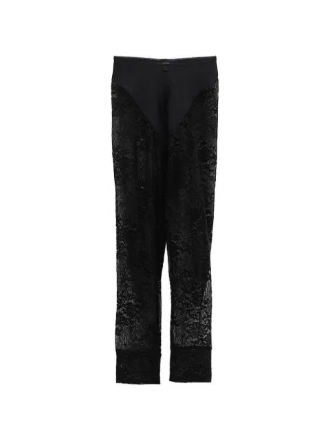 Vaquera pantalones con encaje floral
