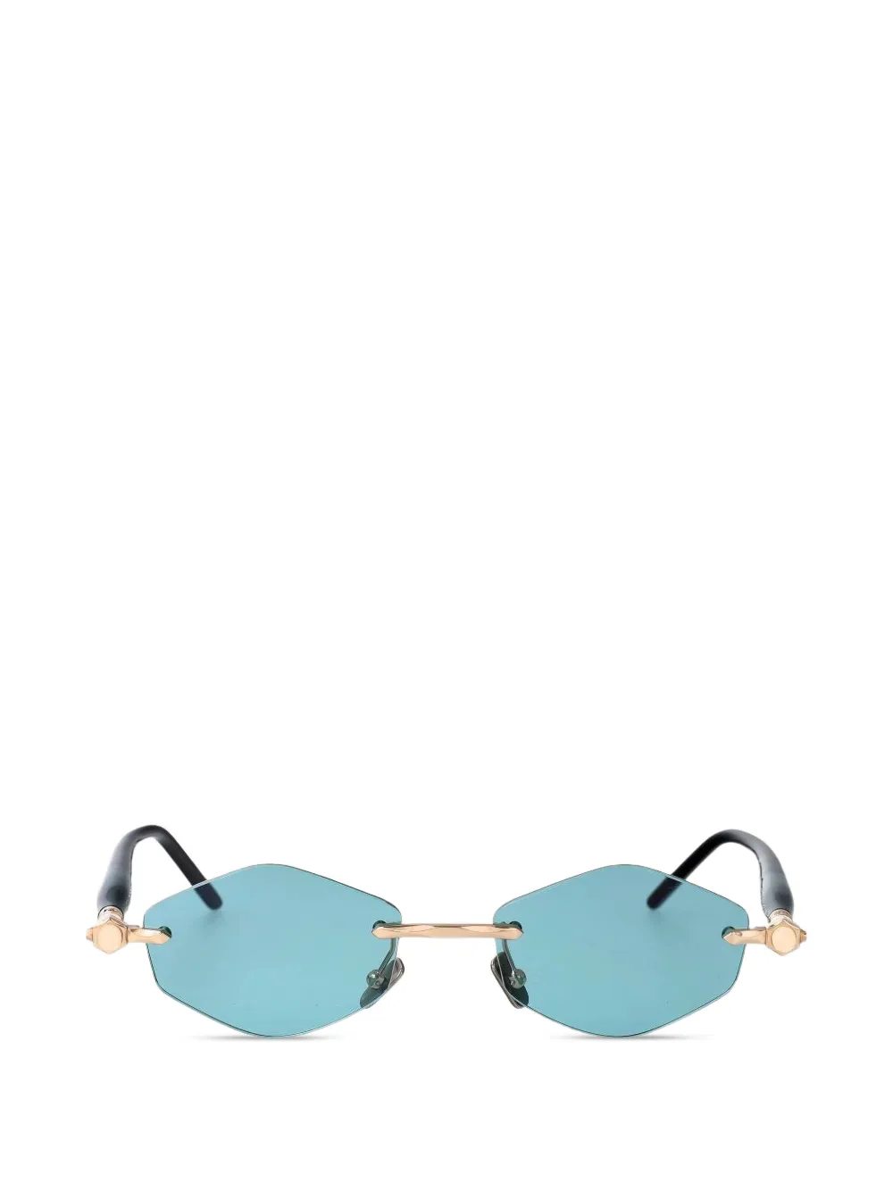 Kuboraum geometric-frame rimless sunglasses - Blu