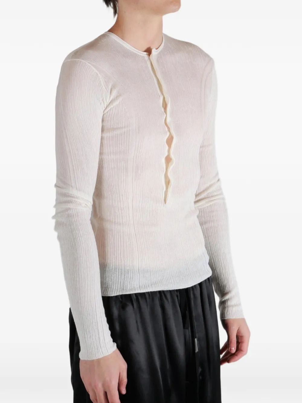 Ann Demeulemeester Ribgebreid T-shirt Wit