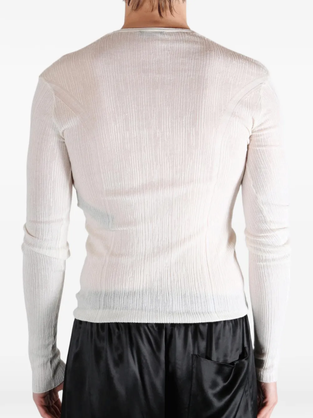 Ann Demeulemeester Ribgebreid T-shirt Wit