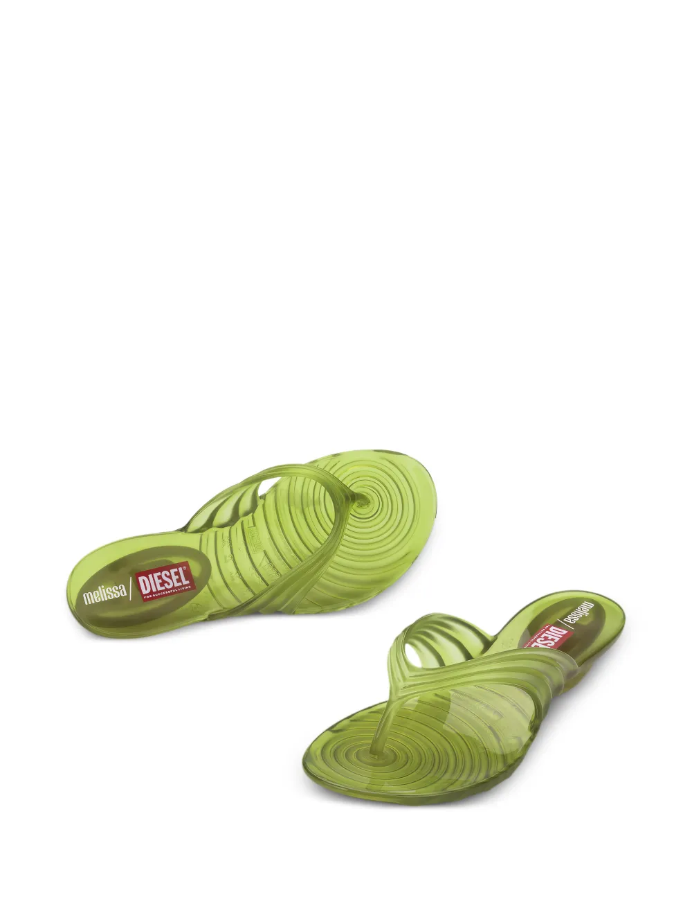 Melissa x Diesel Quantum ribbed flip-flops Geel