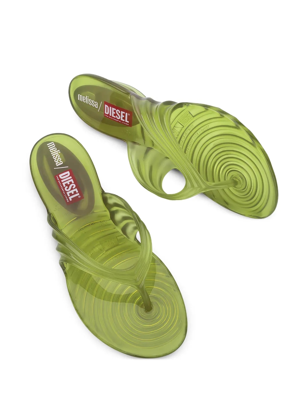 Melissa x Diesel Quantum ribbed flip-flops Geel