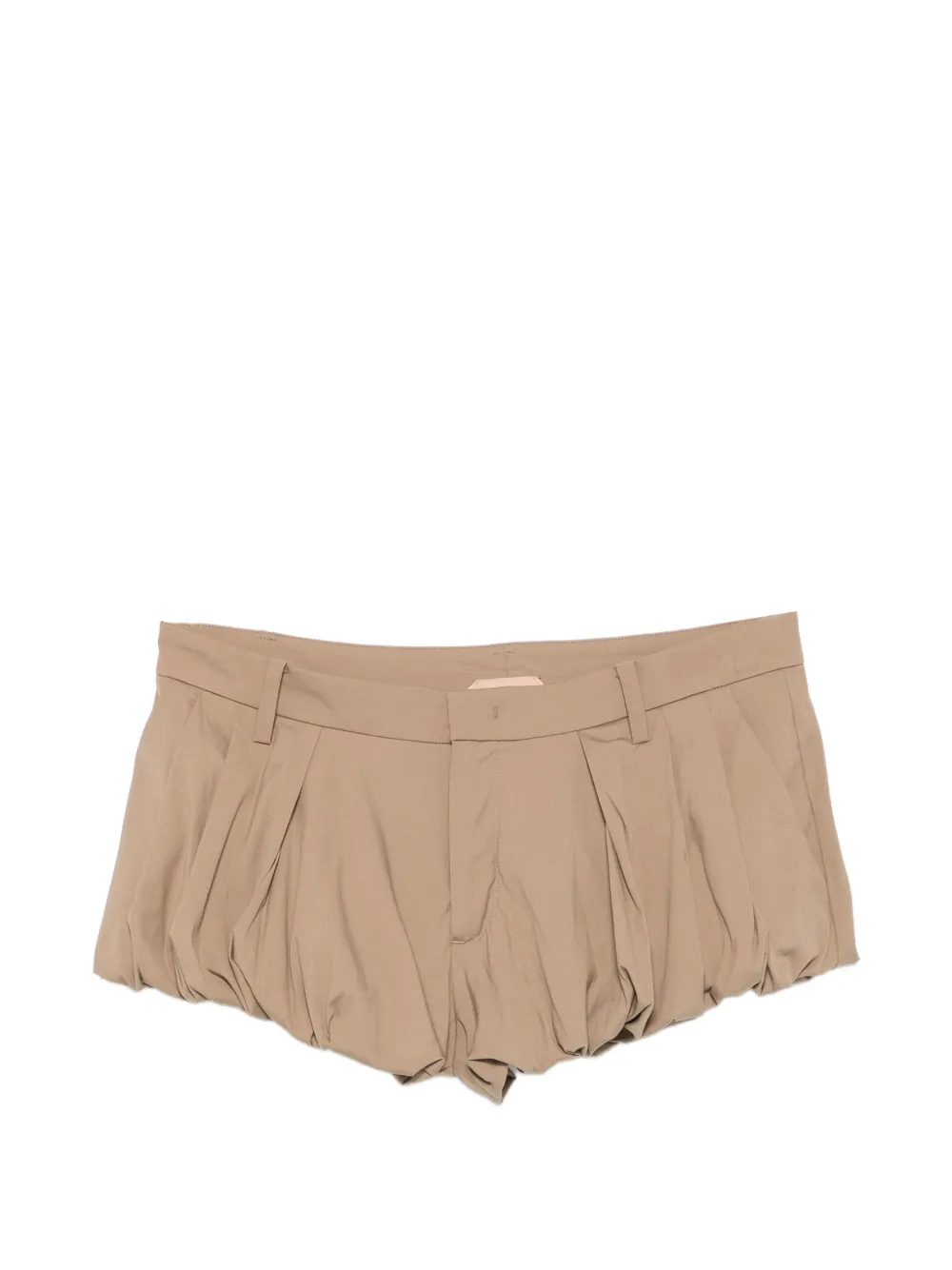 Nº21 pleated bubble-hem shorts - Neutrals