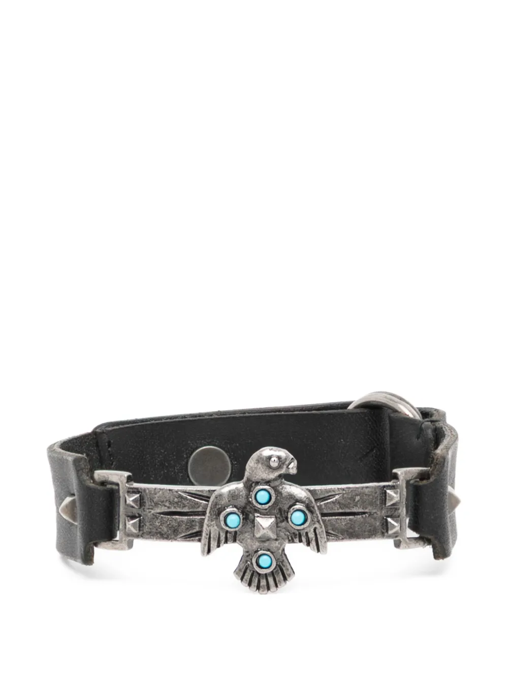 Valentino Garavani stud-embellished leather bracelet - Nero