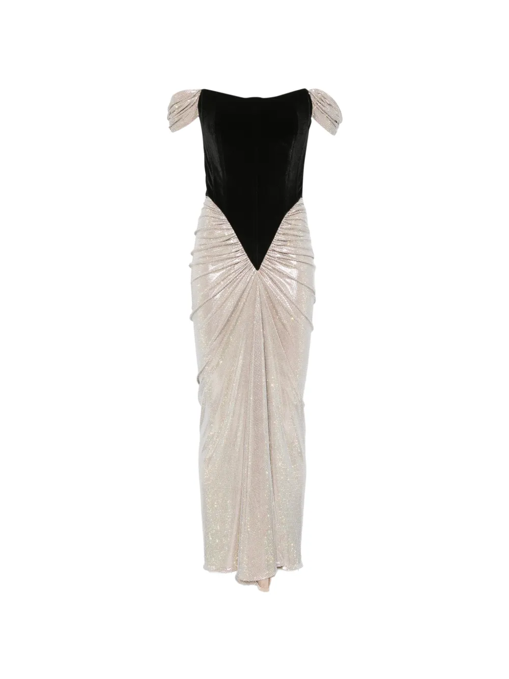 MIRON velvet-corset crystal-embellished gown