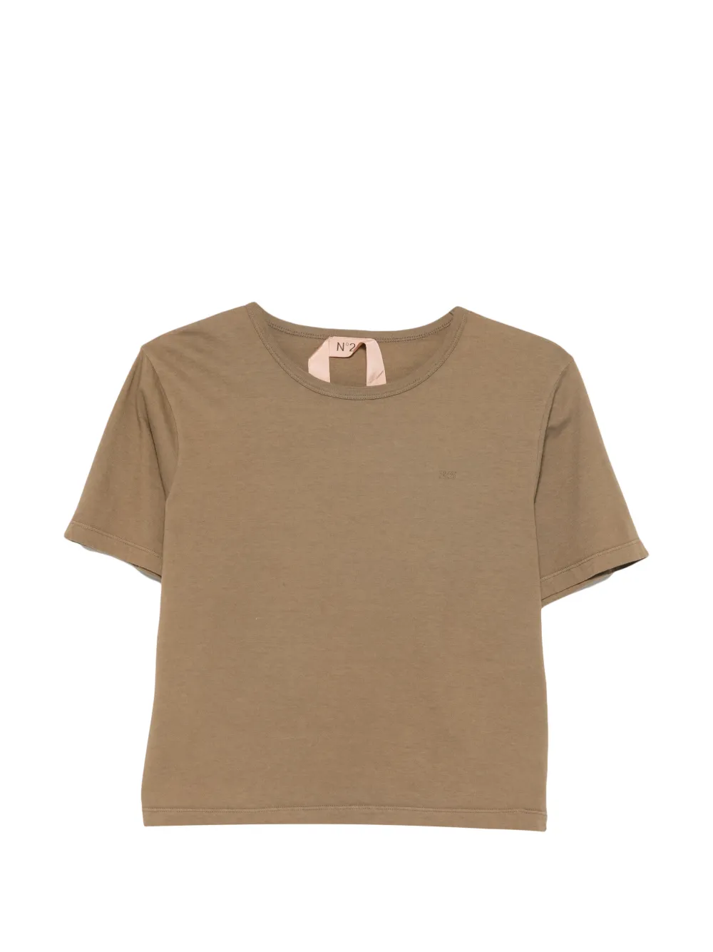 Nº21 logo-embroidered T-shirt - Marrone