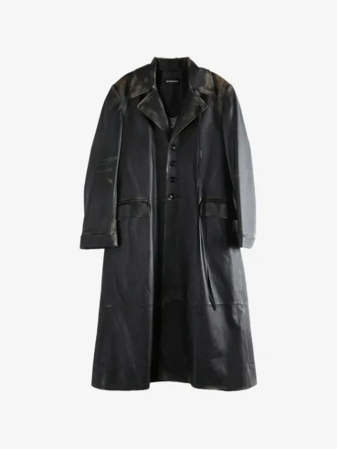 Ann Demeulemeester faded-effect leather coat