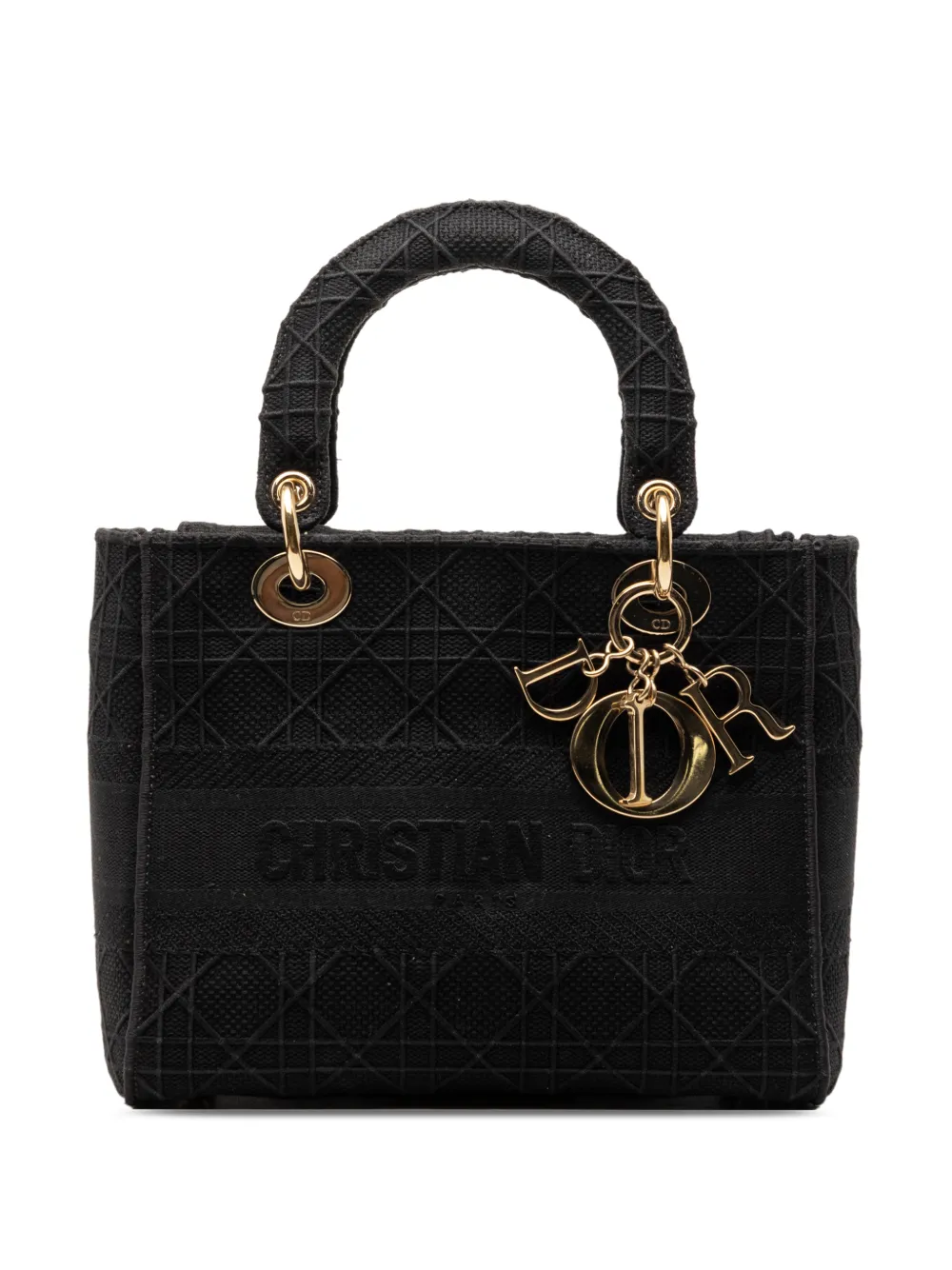 Christian Dior Pre-Owned 2020 Medium Canvas Cannage Lady D Lite satchel - Black