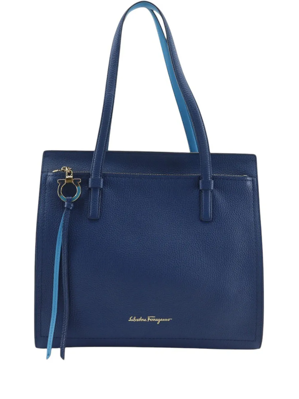 Ferragamo Pre-Owned 2010-2026 Medium Leather Pebbled Amy tote bag - Blu