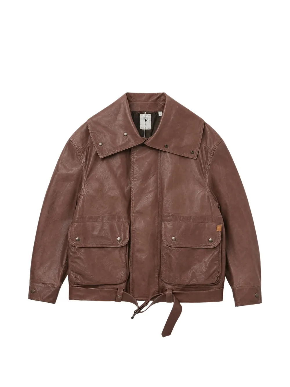 CALVIN KLEIN COLLECTION belted leather jacket - Marrone