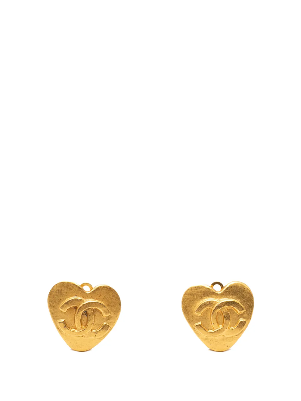 CHANEL Pre-Owned 1995 CC Gold Plated Heart Clip On Earrings costume earrings - Oro
