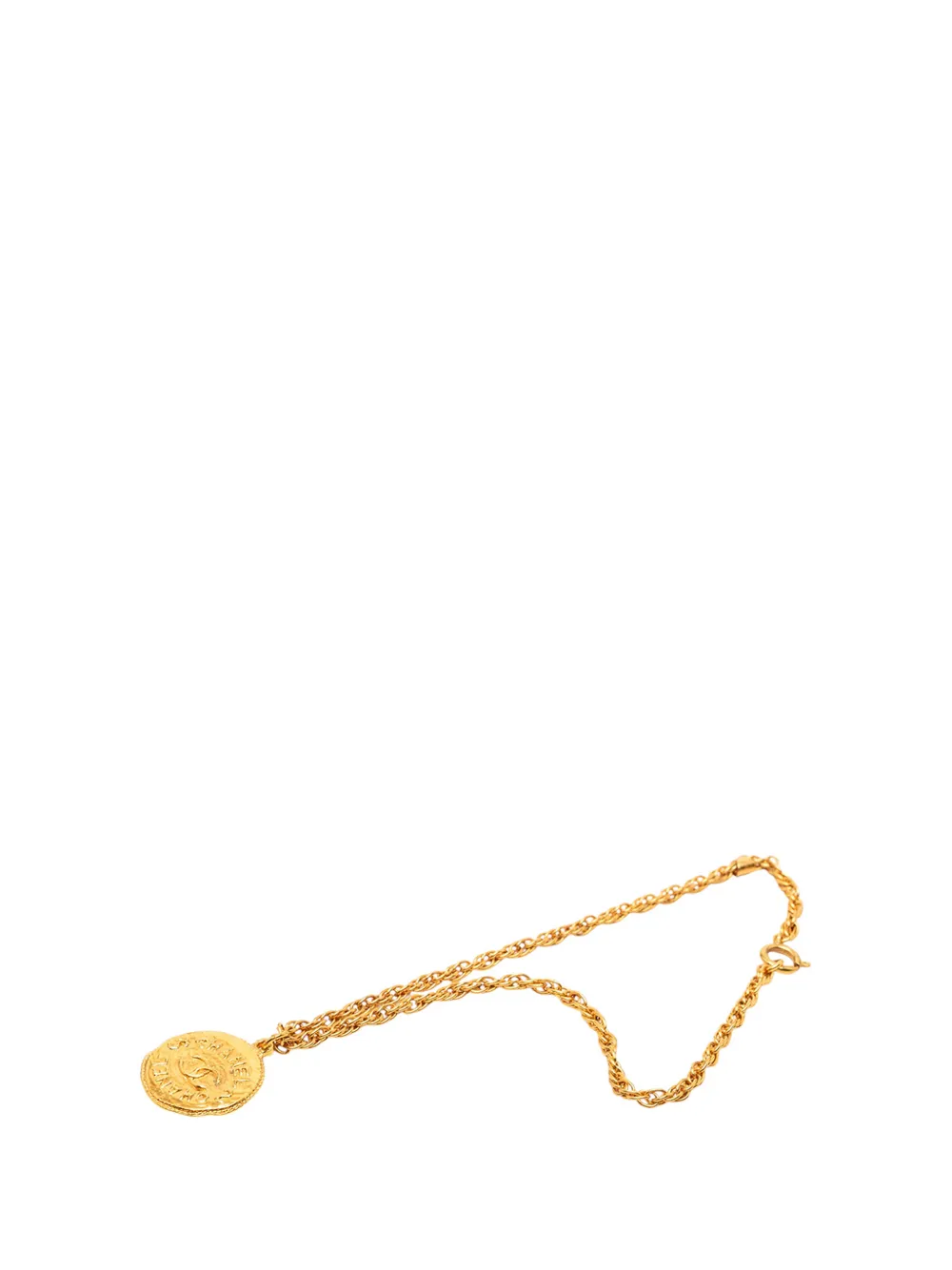 CHANEL Pre-Owned 1970-1980 Gold Plated CC Medallion Coin Pendant Necklace costume necklace - Oro