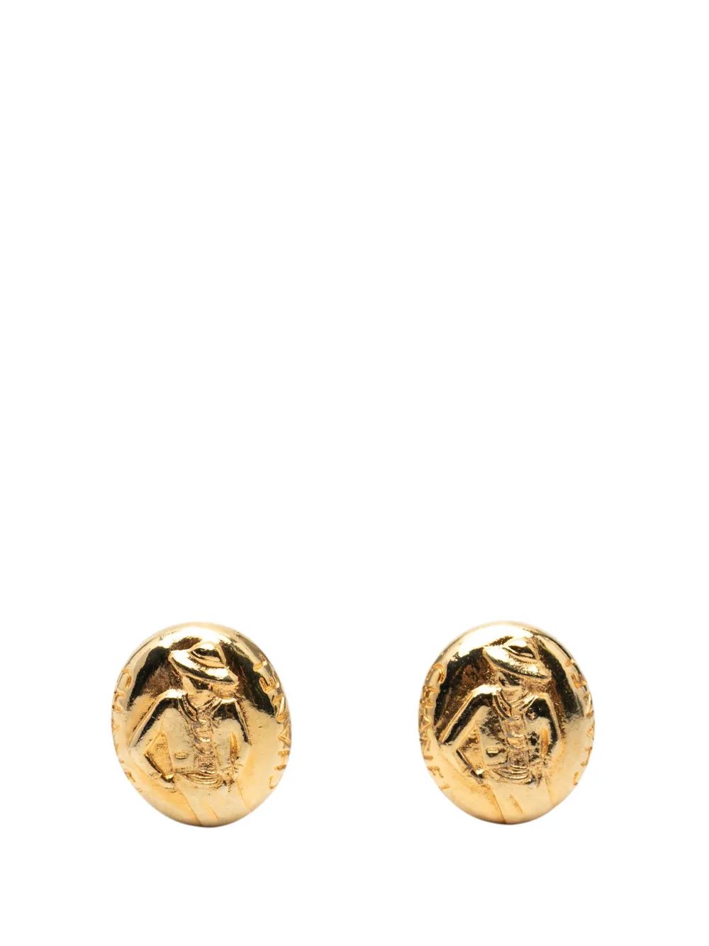 CHANEL Pre-Owned 1970-1980 Gold Plated Mademoiselle Clip On Earrings costume earrings