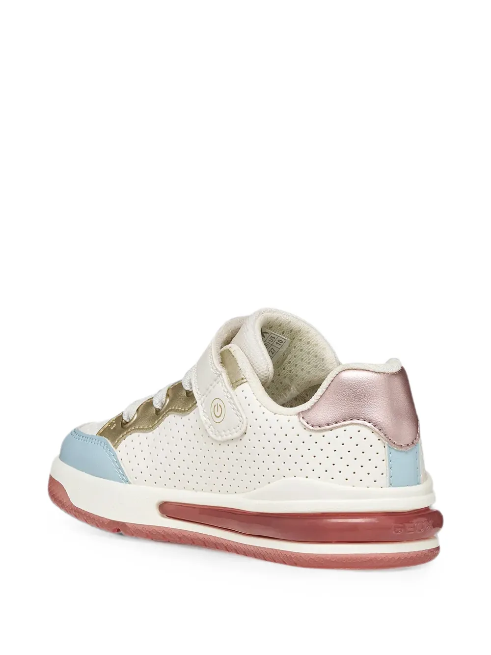 Geox Kids Sketlite glitter-star touch-strap sneakers Wit