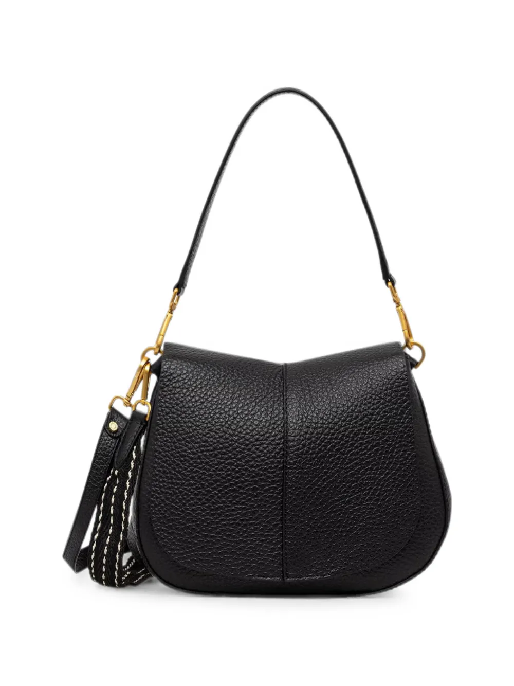 GIANNI CHIARINI Helena Round grainy-leather tote bag - Nero