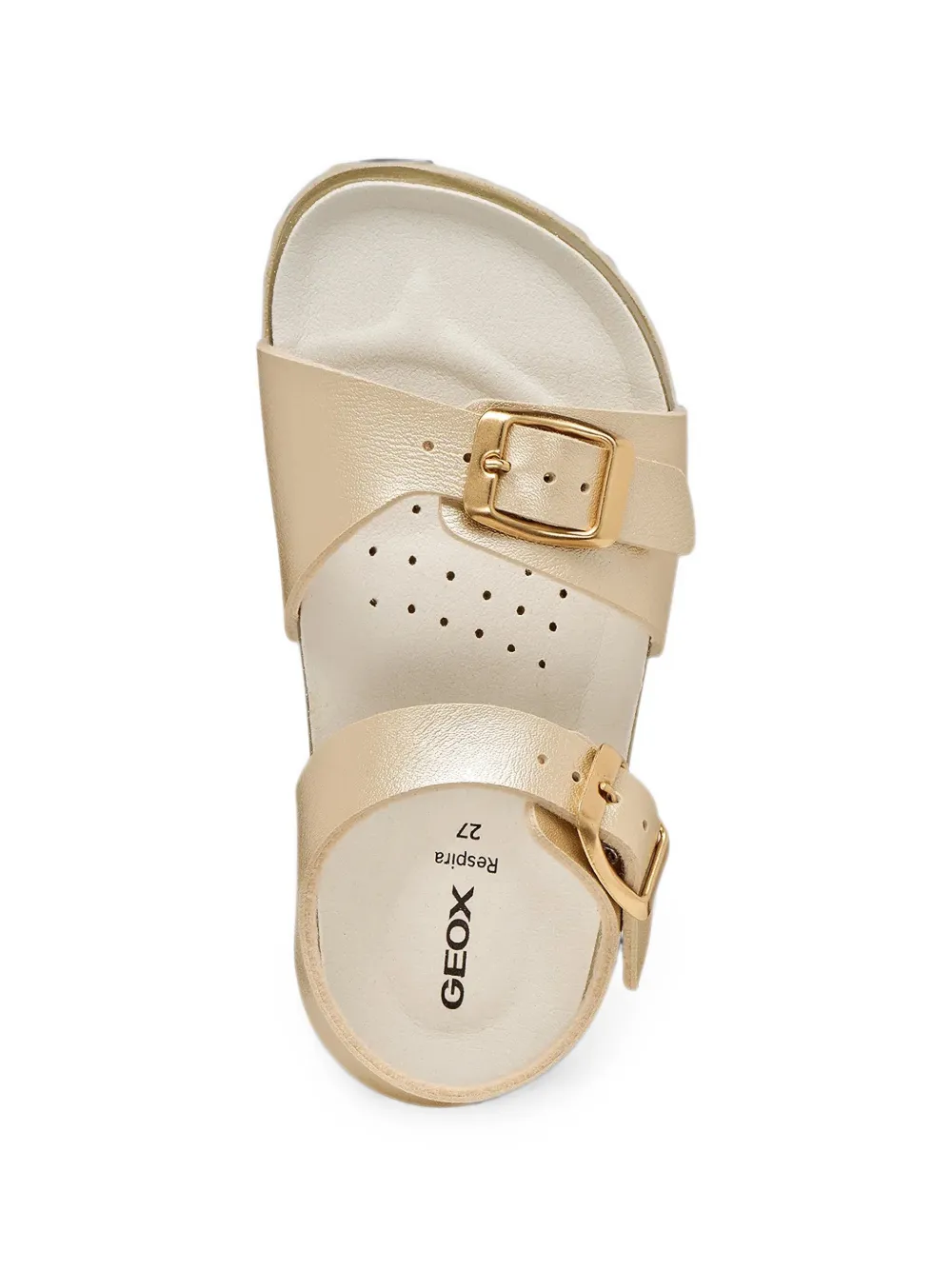Geox Kids Metallic sandalen met gespsluiting Goud