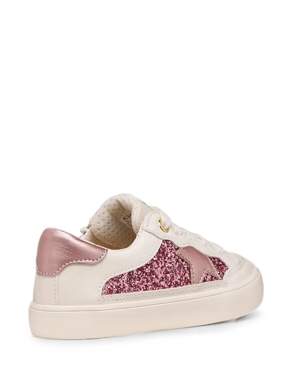 Geox Kids Gisli glitter-panel star-patch sneakers Wit